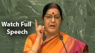 Watch Sushma Swarajs Takedown Of Pak At UN [upl. by Gale795]