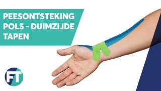 Zelf peesontsteking duim  Ziekte van Quervain tapen » Instructie » FysioTape [upl. by Tirza]