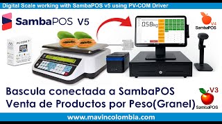 Bascula conectada a SambaPOS Vr 56 2023 Scale working with SambaPOS RS232 USB COM3 CAS Protocolo [upl. by Iridis]