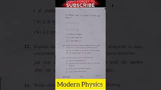 Modern physics bsc 3rd year important questions kumaun university shorts [upl. by Adnohsed557]