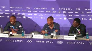 American Quincy Hall Digs Deep For Epic Olympic 400m Win Press Conference [upl. by Arly180]