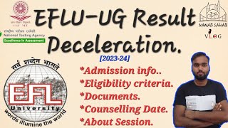 Eflu UG result eflu efluugresult nawabsahabeflu eflucampus [upl. by Ahsilad]