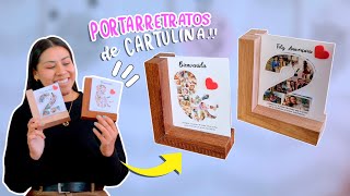 HAZ UN PORTARRETRATOS con efecto MADERA😱😍  con moldes de cartulina Tu Diva Creativa [upl. by Estren]