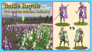 AI Pre vs Post Marian  Infantry Only  Battle Royale  Rome Total War [upl. by Fernando]