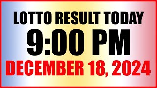 Lotto Result Today 9pm December 18 2024 Swertres Ez2 Pcso [upl. by Nnahgiel]