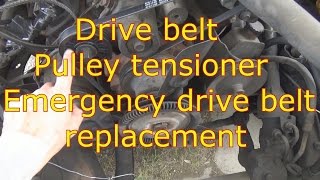 Drive belt tensioner pulley emergency drive belt replacement [upl. by Ahsikin576]