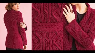 13 Belted Cardigan Vogue Knitting Holiday 2014 [upl. by Sansen]