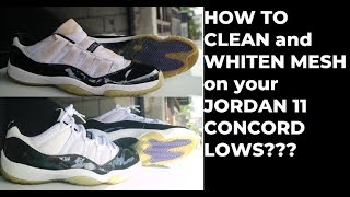 HOW TO CLEAN  JORDAN 11 CONCORD LOWS [upl. by Nylidnarb]