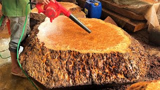 Incredible Giant Woodworking  The Heaviest Beautiful Monolithic amp Rare Tea Table Burl Wood [upl. by Adaven175]