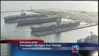 Lauren Compton reports on Pentagon budget cut threat [upl. by Anawd]