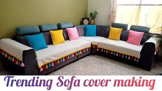 Trending Sofa cover makingTutorial of a sofa cover making [upl. by Nyrehtac]