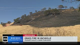 Evacuations lifted for grass fire in Vacaville [upl. by Irakuy]