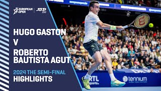 🇫🇷 Hugo Gaston vs 🇪🇸 Roberto Bautista Agut semifinal match highlights at European Open 2024 [upl. by Ahsiakal]