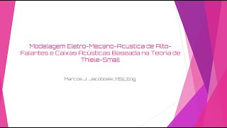 Modelagem de altofalantes e caixas acústicas pelo método de ThieleSmall  PT1 [upl. by Sema]