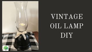 DOLLAR TREE VINTAGE OIL LAMP DIY [upl. by Atelra]