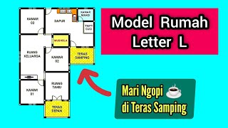 Desain Rumah Model Leter L  Ada Teras Samping [upl. by Idzik378]