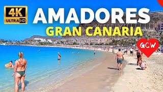 AMADORES Gran Canaria Beach Walk Spain 4K  Canary Islands [upl. by Yemerej781]