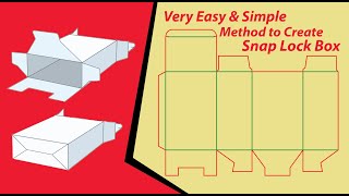 Easiest Method to Create 100 Perfect Snap Lock Box Packaging  Die Cut  Template [upl. by Misa]