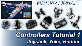 C172 NG DIGITAL Controllers Tutorial 1  How to set your joystick yoke or rudder controller [upl. by Cinimod335]