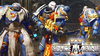 ULTRAMARINES SQUAD 3 Space Marines vs Hive Tyrant BOSS Fight  Warhammer 40k Space Marine 2 [upl. by Rafaj765]