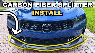 Installing Extreme Online Store Carbon Fiber Front Splitter On My 2022 Camaro [upl. by Adoc513]