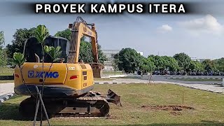 Proyek Kampus ITERA Lampung Ngupas Rumput Pakai Excavator [upl. by Marabel]