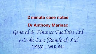 General amp Finance v Cooks Cars Romford Detinue and Conversion [upl. by Anwahsed]