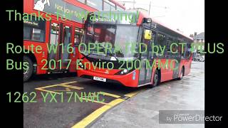 Route Visual W16 Chingford Mount  Leytonstone 1262 YX17NWC CT Plus [upl. by Ecnatsnoc479]