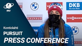 World Cup 2122 Kontiolahti Women Pursuit Press Conference [upl. by Mannuela]