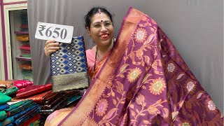 Dabba silk saree and soft silk saree dhamakedar collection  Kasturi Paithani live  Sarees live [upl. by Scrope]