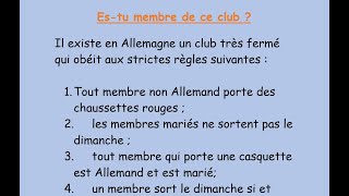 Qui peut appartenir à ce club Enigme ultra amusante rentre vite pour la résoudre [upl. by Farlee]