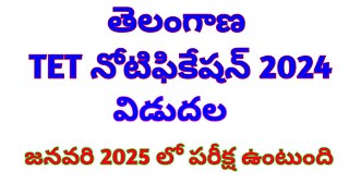 TG TET Notification 202425 Ts tet notification 2014 [upl. by Einimod583]