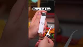 Flosser pick box Available in Green White Orange Pink dental teeth healthy [upl. by Cirederf]