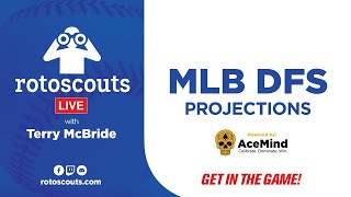 MLB DFS Strategy  DraftKings amp FanDuel Monday Main Slate 819 rotoscouts MLB Lineup Card LIVE [upl. by Angelina]