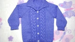 How to Knit a Seamless Braided Cable Baby Sweater Part 2 [upl. by Nrobyalc212]