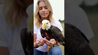 The woman who saved the EAGLE became her best friend  eagles shortvideo wildlife nature [upl. by Granthem943]