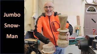 Woodturning Turn a Giant Snowman from an Oak Log [upl. by Oinotnaocram]