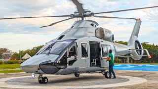 AWESOME AIRBUS H160 HELICOPTER LANDING amp TAKEOFF [upl. by Yeruoc]