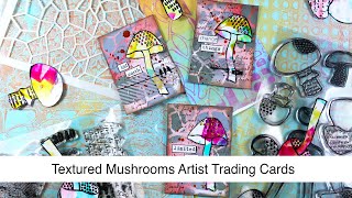 ATC´s with Textured Mushrooms stamp set  Rubber Dance [upl. by Egon]