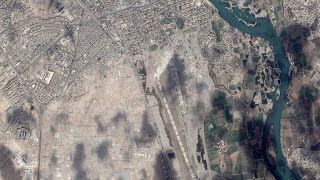 Satellite Imagery The Islamic States Mosul Defenses [upl. by Nilkcaj]