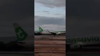 Stormy Skies Faro Transavia B737 Landing 🌅✈️ [upl. by Bonaparte]