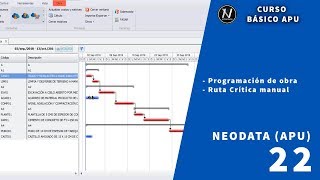 Curso básico de APU con NeodataProgramación de obraRuta Crítica 1 [upl. by Shana]