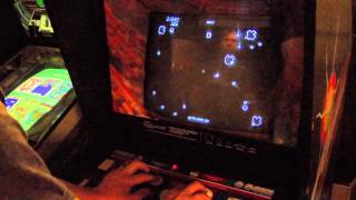 Classic Game Room  ASTEROIDS arcade game review [upl. by Ylrbmik]