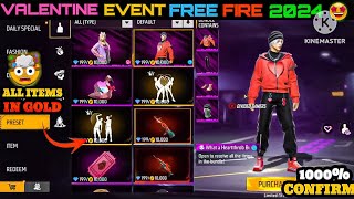 Valentine Day Event Free Fire 2024 🤩🔥 Free Fire New Collaboration Ff New Event  Ff New Event Today [upl. by Dom792]