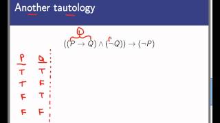 Tautologies and contraditions part 1 Screencast 217 [upl. by Demodena]