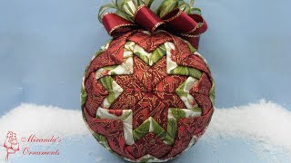 Basic Quilted Christmas Ornament Tutorial  English [upl. by Hobey]