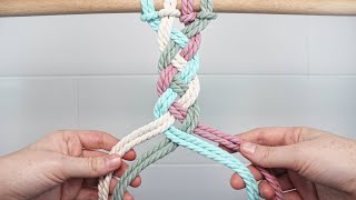 Four Strand Braid EASY  DIY MACRAME [upl. by Aidnahs72]