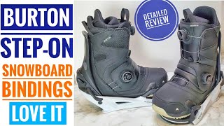 DETAILED REVIEW Burton Photon StepOn Snowboard Bindings Boot UNBOXING HOW TO INSTALL [upl. by Arihaz106]