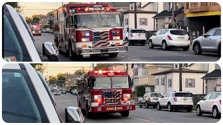 Passaic Fire Dept Rescue 1 and Engine 1 Responding on Paulison Avenue 91523 [upl. by Anisor]