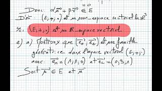 Espaces vectoriels Bac2 science math exercice25 [upl. by Aleris]